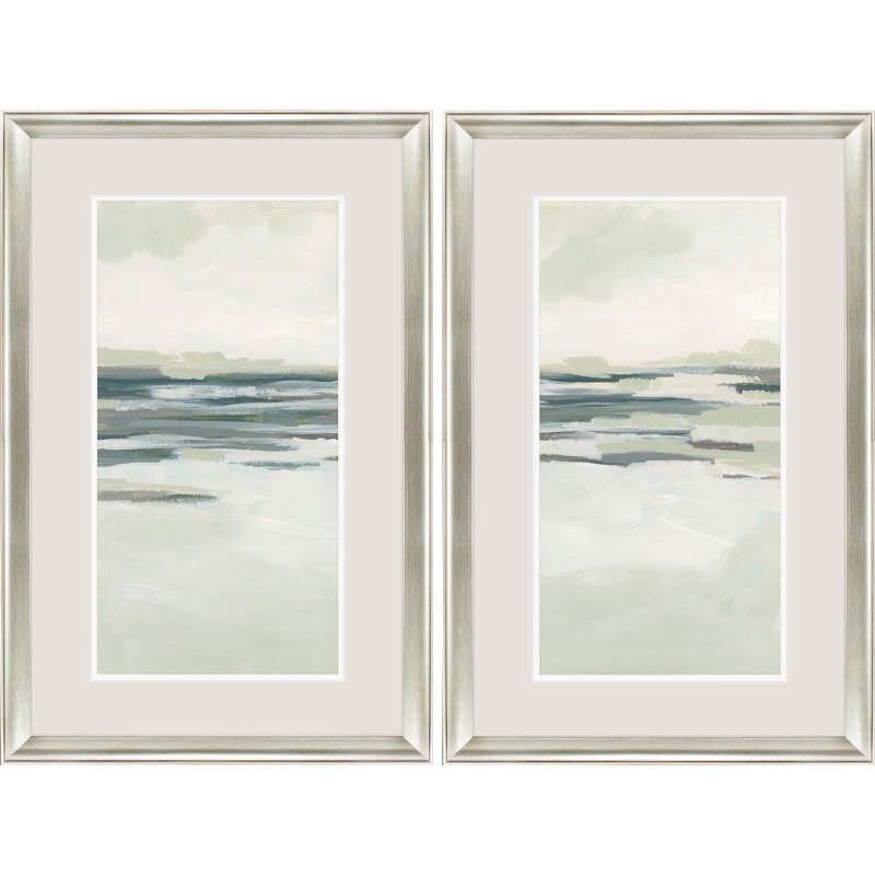"Moss Coastline I" par Vess, ensemble de 2 pièces sur papier