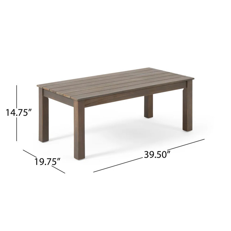 Temecula outdoor acacia wood 4-seater chat set: gray finish with dark gray cushions, loveseat, coffee table & 2 club chairs