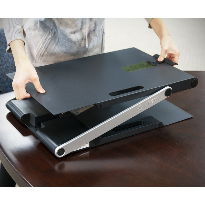 Ruggeri Portable Adjustable Sit Stand Desk, Black