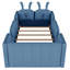 Lit plateforme tapissier simple avec coussin en lapin, lit tapissier pour enfants avec rails latéraux amovibles, bleu-792886783