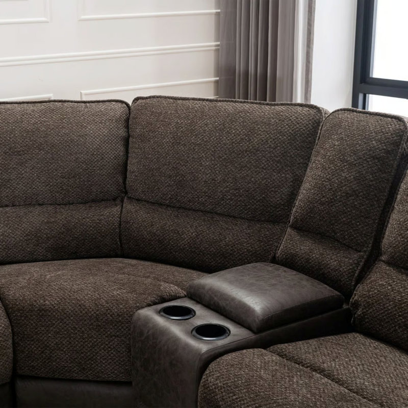 Canapé modulaire inclinable 9 pièces en cuir chenille 9 pièces avec fauteuil inclinable et méridienne 9 pièces