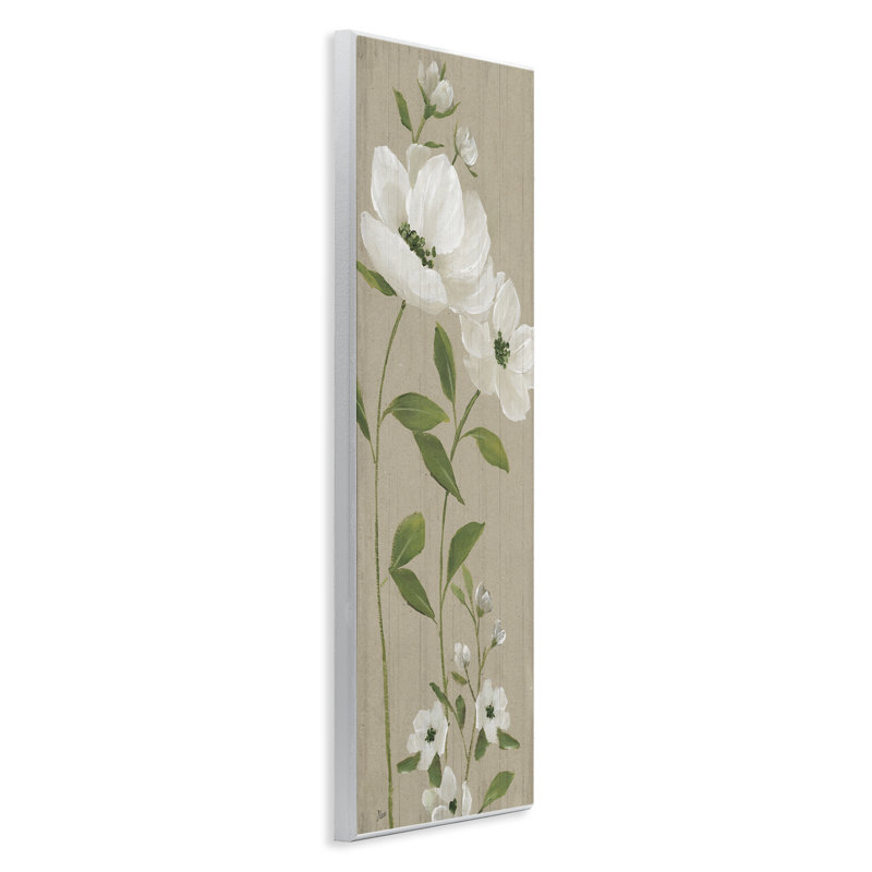 «Curved Poppy Blossoms», art mural sur bois par Nan