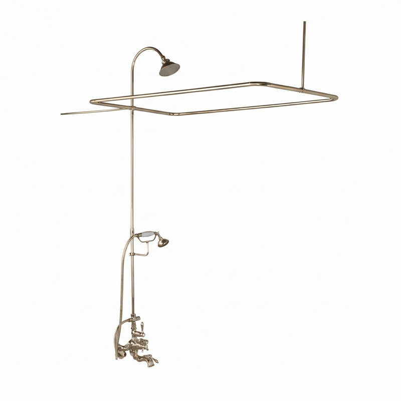 Ensemble de douche thermostatique pour baignoire avec enceinte rectangulaire, douche à main et colonne montante de 65 po