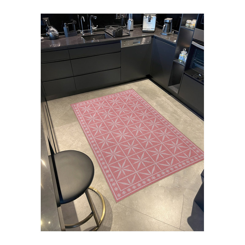 Tapis mauve à motif tissé lavable Mosso, 2 pi x 2 pi 11 po