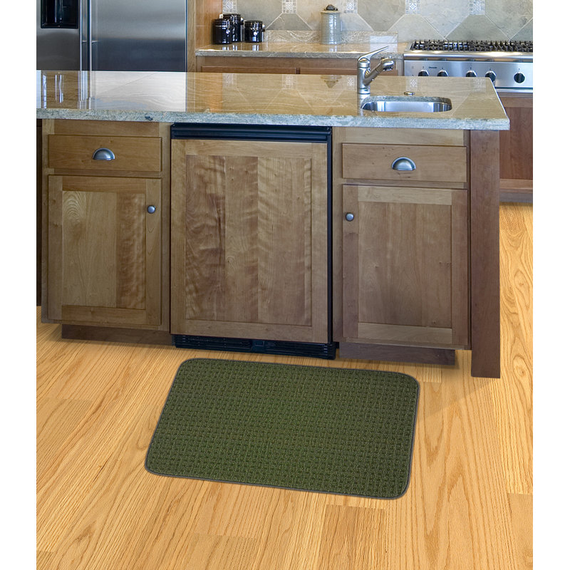 Benji Non-Skid Kitchen Mat, Sage, 18' W x 30' L