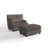 Ermia Modern Faux Fur Chaise Lounge Chair with Movable Ottoman and Pillow-111718445
