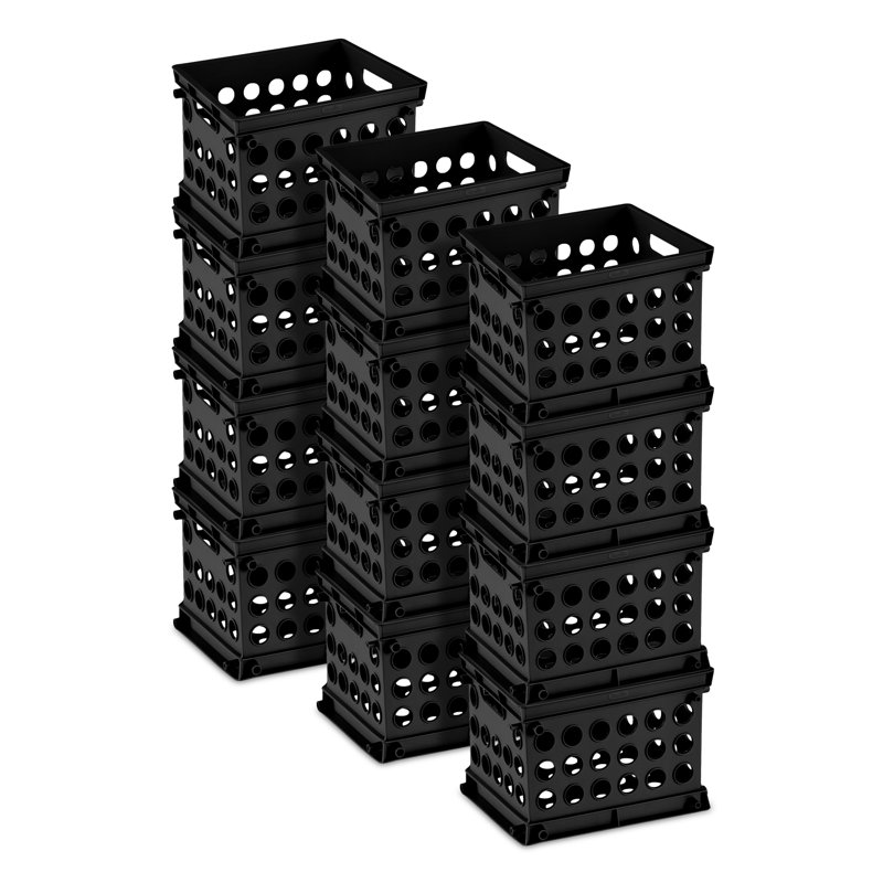 Ensemble pratique de mini caisses en plastique, 36-Pack, Black