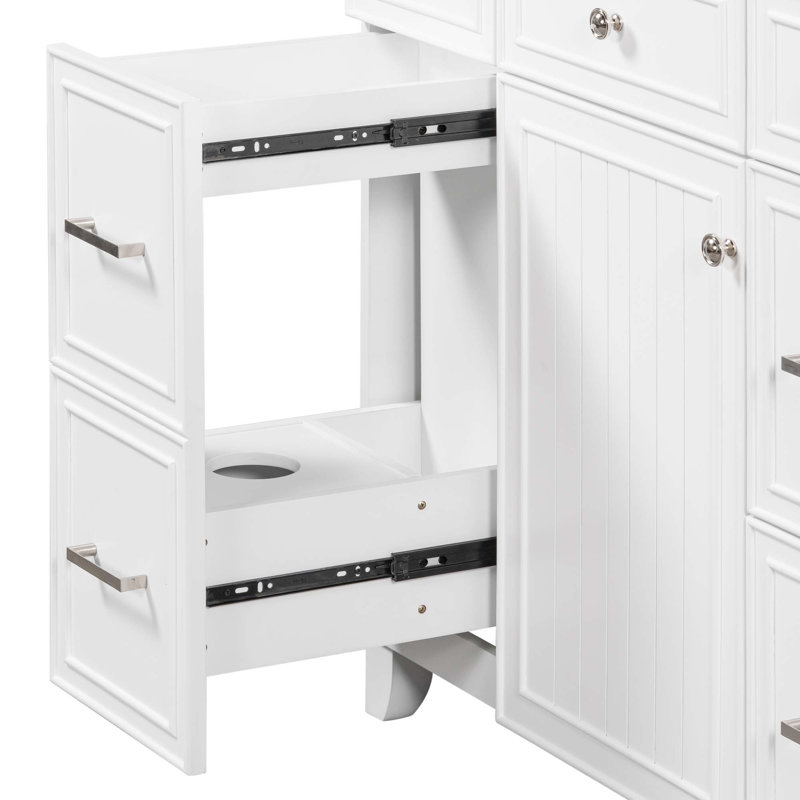 Meuble-lavabo 36 po sans lavabo, Argent argent, Blanc