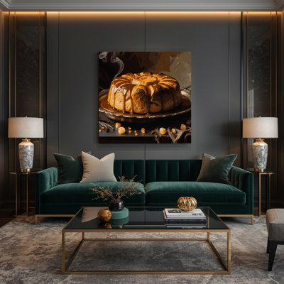 Desserts Bread pudding Black Canvas Wall Art
