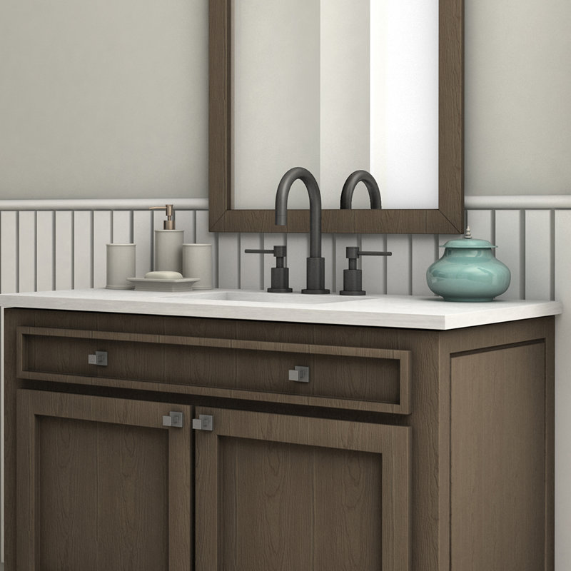Studio Widespread Bathroom Faucet with Drain Assembly, Electric Matte Black