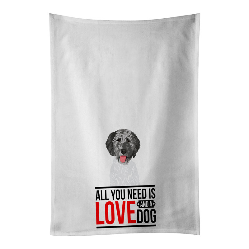 Ensemble de 2 serviettes de cuisine Doodle Silver