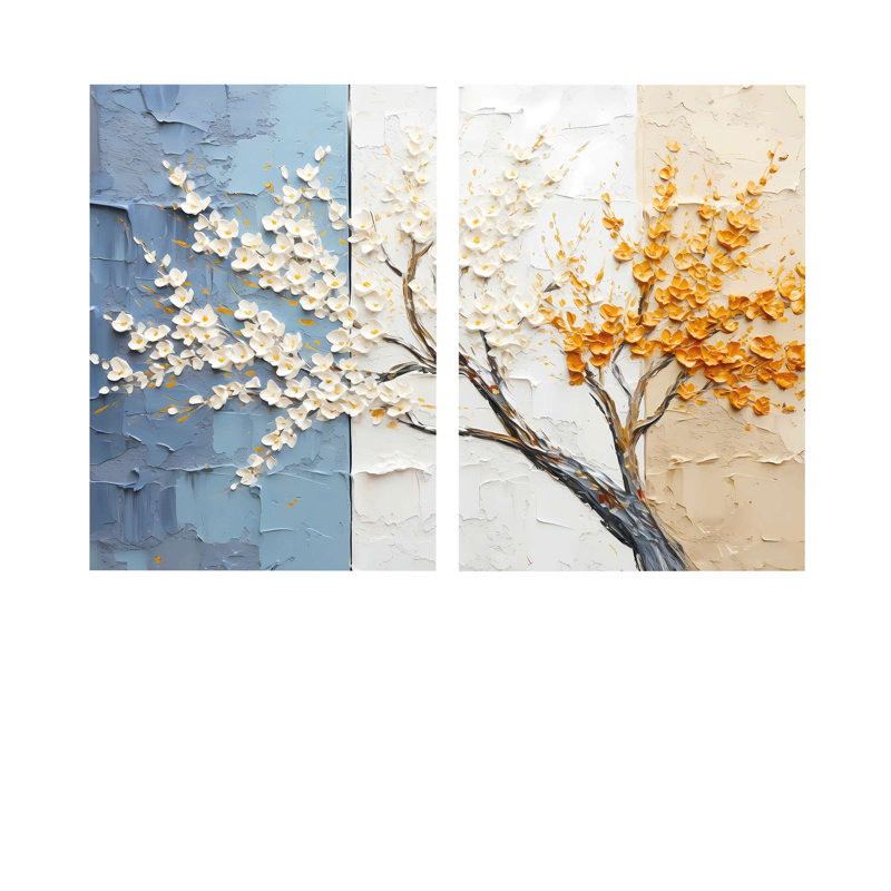 Stunning Decorative Canvas Paintings (2 Pieces), 63.0 x 47.2 inches | 100% Canvas (Thickness: 0.1 inches) & 100% Pine Wood Frame | Perfect for Living Room, Bedroom & Office Decor, Elegant Wall Art