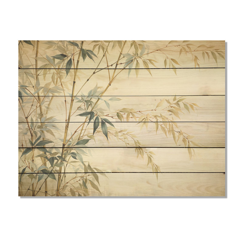 Minimalisme bambou - Art mural en bois de bambou sur bois de pin naturel, H 10 po x l 20 po