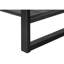 Table d'appoint rectangulaire pour chambre à coucher - Finition d'aspect bois récupéré noir, tablette fixe, console de salon et d'entrée moderne en métal, plateau de table large avec design