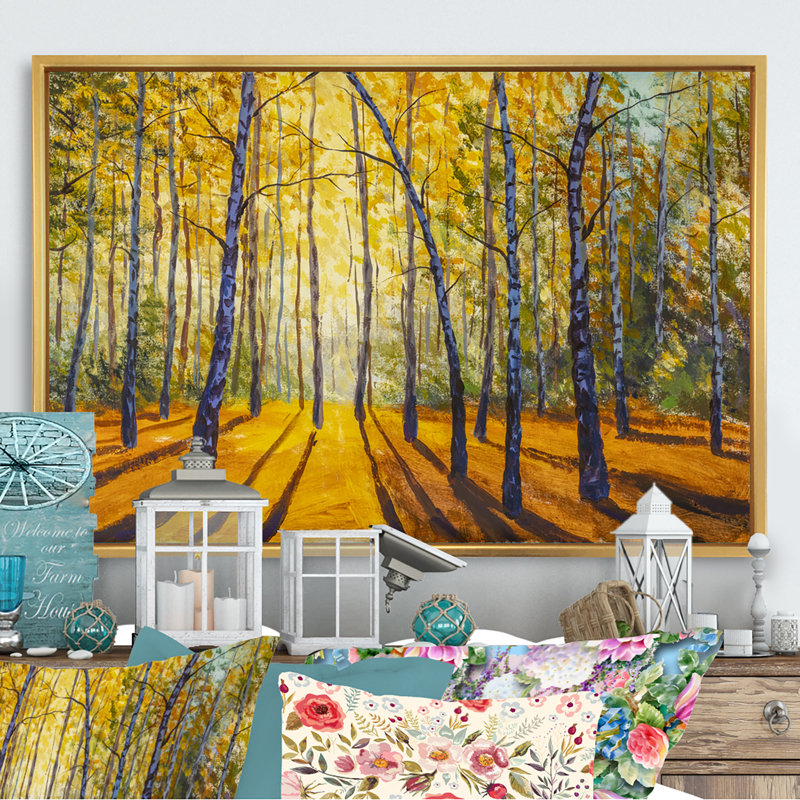 «Path To The Enchanted Forest», reproduction sur toile encadrée, H 12 po x l 20 po x P 1 po, Cadre flottant doré