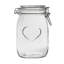 Nicola Spring - Heart Glass Storage Jars with Labels - Clear Seal-61841621