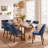 Upholstered Solid Wood Small Dining Chairs - Ergonomic Curve & Plush Padding for Multiple Spaces-1858365623