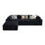 Canapé d'angle modulaire à compression 4 pièces de 117 pouces de large, canapé en forme de L avec assise profonde en chenille et coussins, canapé avec méridienne (noir)-973149819-976029153