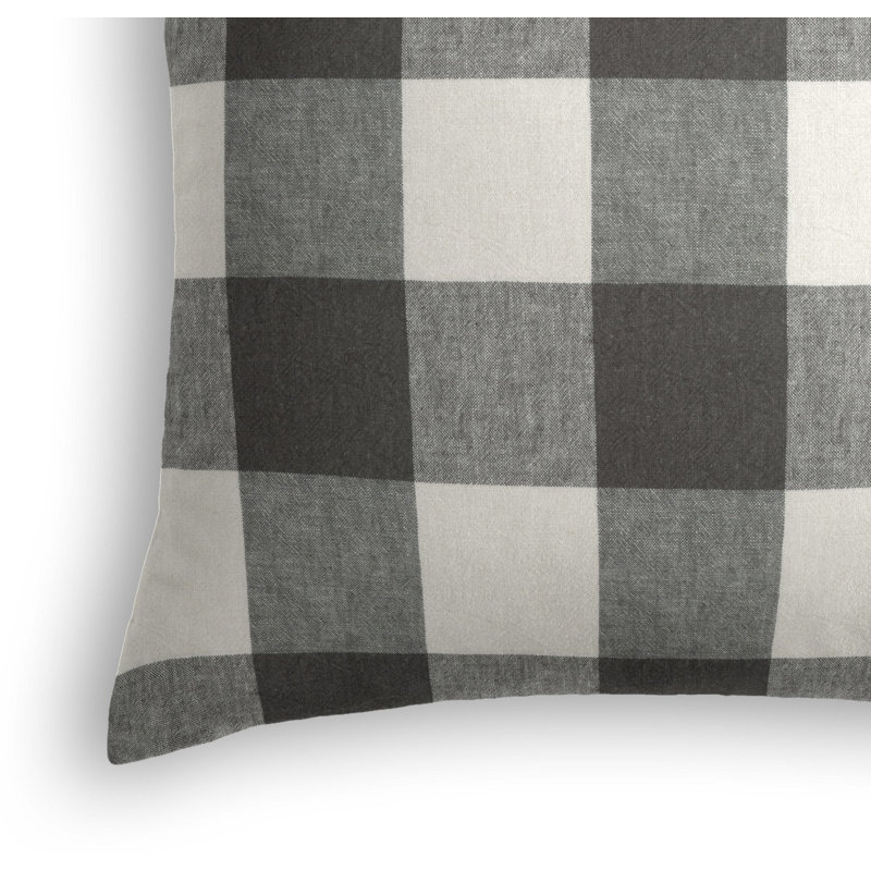 Udaya Linen Square Pillow Cover & Insert, 22" x 22", Gray/White