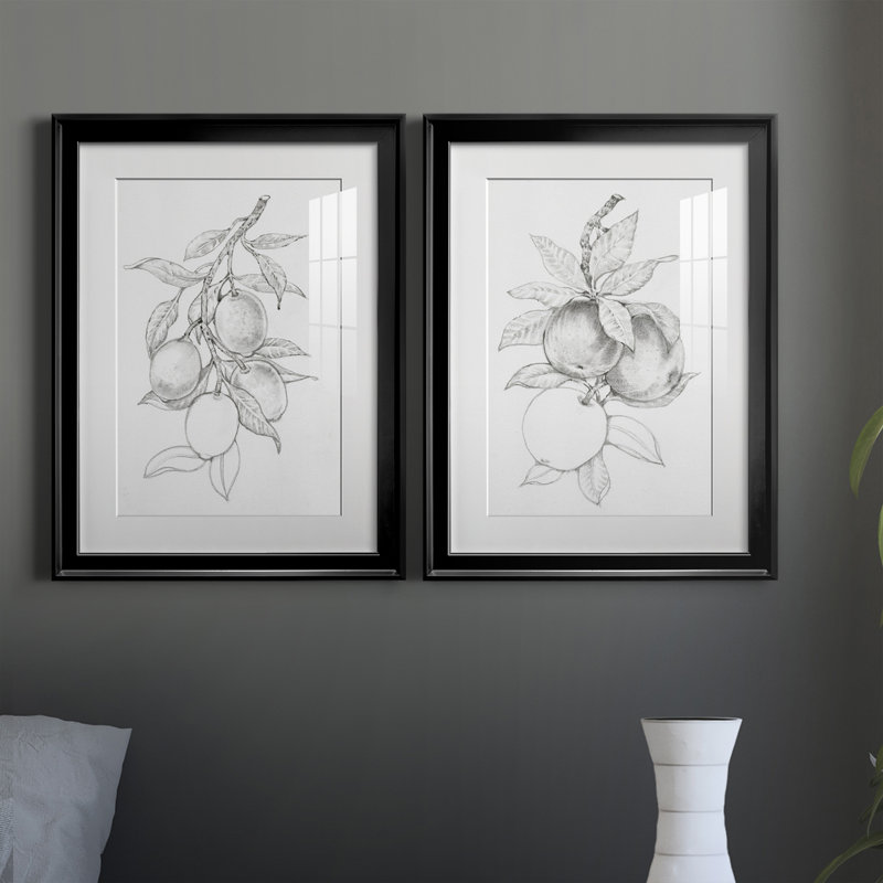 Reproduction encadrée de qualité supérieure - Prête à être suspendue, H 36,5 po x l 53 po x P 1 po, Noir