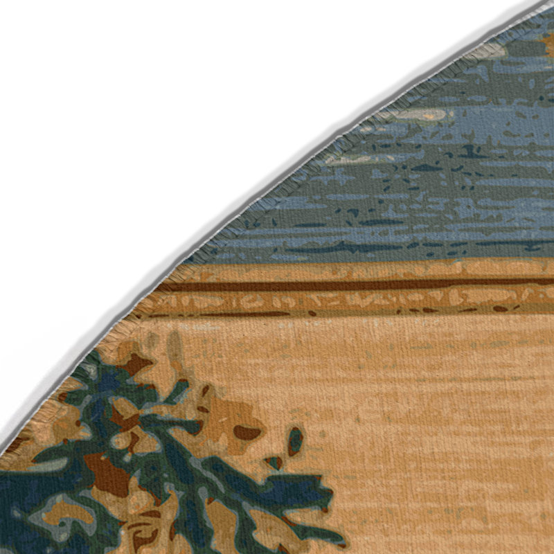 Tapis d'intérieur et d'extérieur brun français, Rond 5 pi