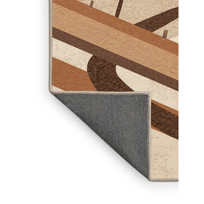 Tapis à rayures douces et moelleuses Eita, 7 x 9
