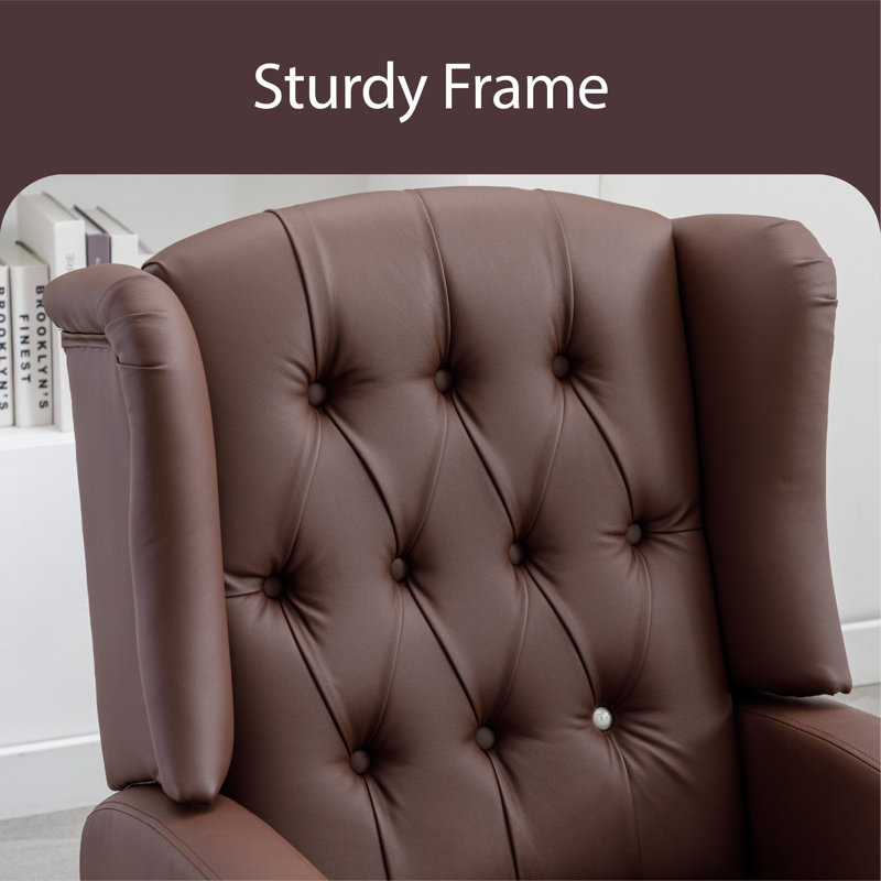 Fauteuil inclinable manuel 26,77 po, Similicuir brun
