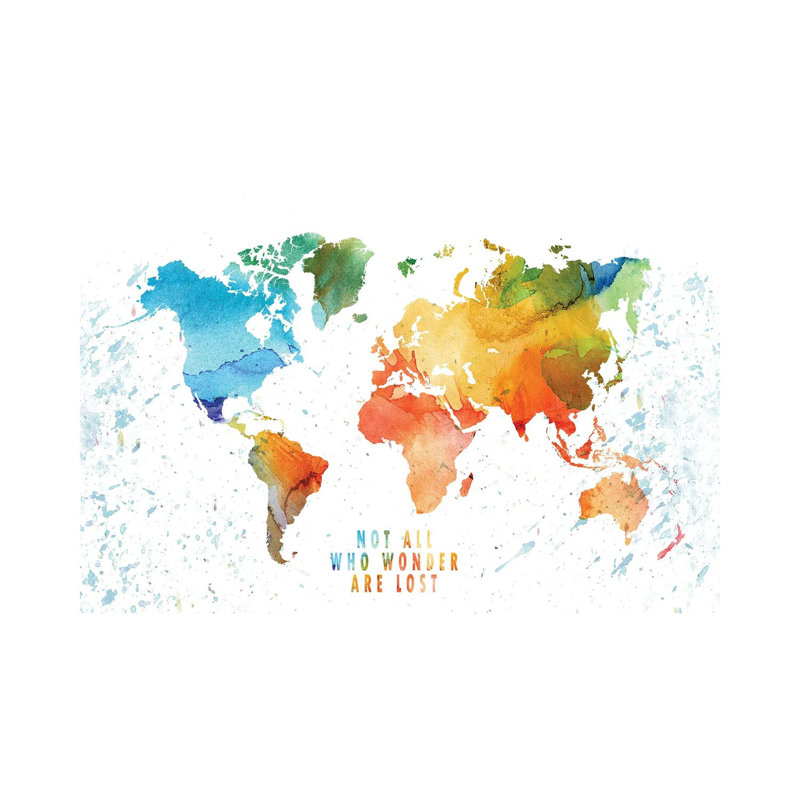 Wonder World Colorfulmap by WallDecorAddict - Gallery-Wrapped Canvas Giclée on Canvas, Wrapped Canvas