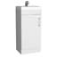 Meuble-lavabo de 16 po avec lavabo en résine blanche et poignée en métal