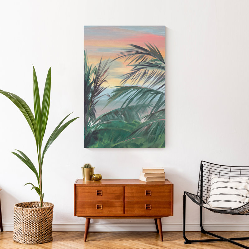 Coucher de soleil hawaïen sur toile, H 36 po x l 24 po x P 1,25 po, Sans cadre