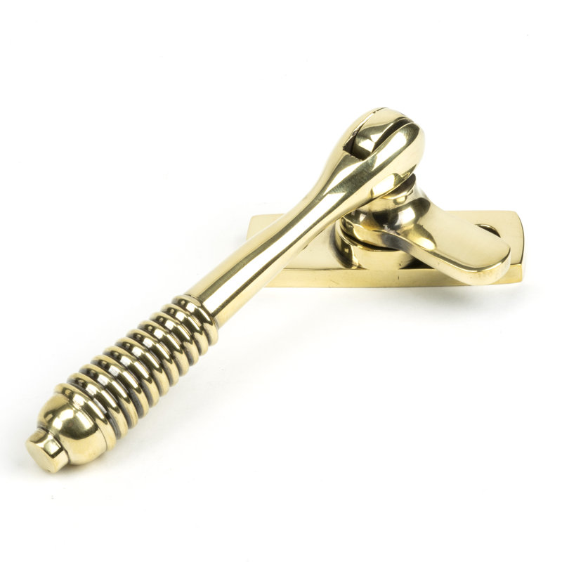 Reeded Fastener Lock, Aged Brass