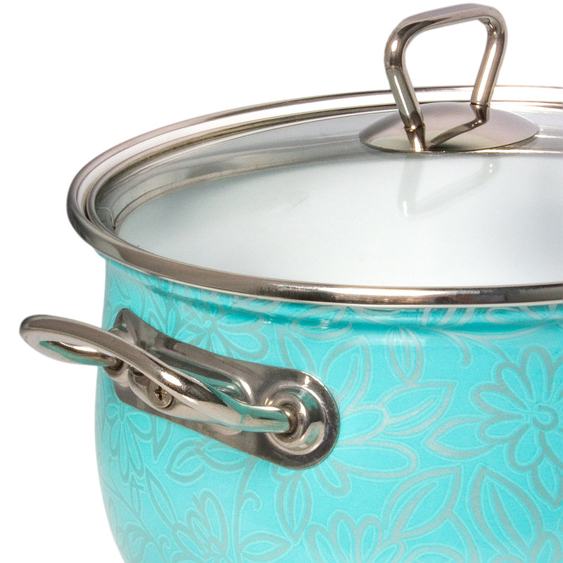 Casserole profonde avec couvercle en verre 4 pte (3,8 L) Azure Belly, 4 pte