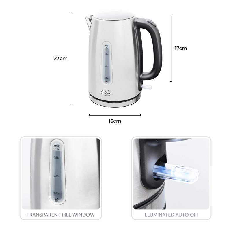 Quest 1.7L Stainless Steel Electric Tea Kettle