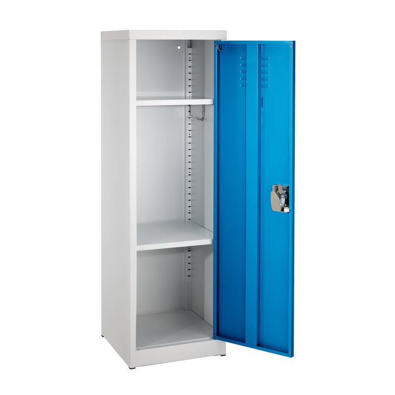 48" Blue and Off-White Steel Freestanding Locker with Adjustable Shelving