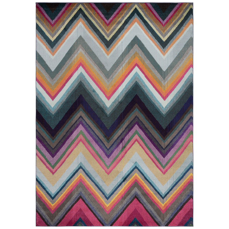 Tapis à chevrons Aljoharah Performance, Rectangle 9 pi x 12 pi