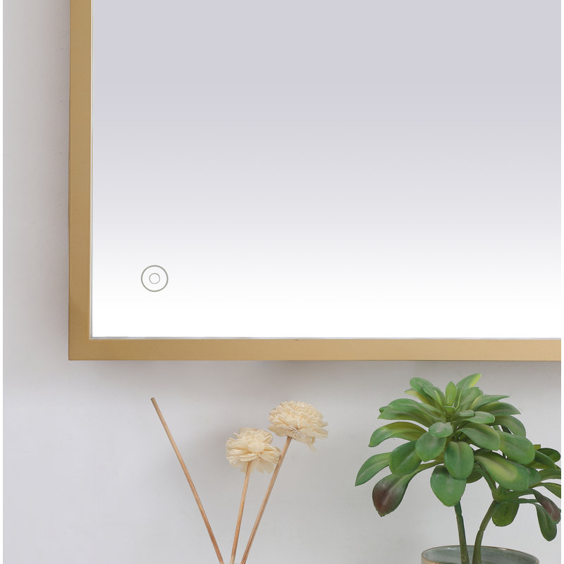 Miroir Piche Inch avec température de couleur réglable 3000K / 4200K / 6400K, Laiton, 36 po x 60 po