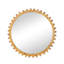 Large Wood Beaded Frame Round Mirror For Bedroom Decor 34" Circle With Decorative Living Room