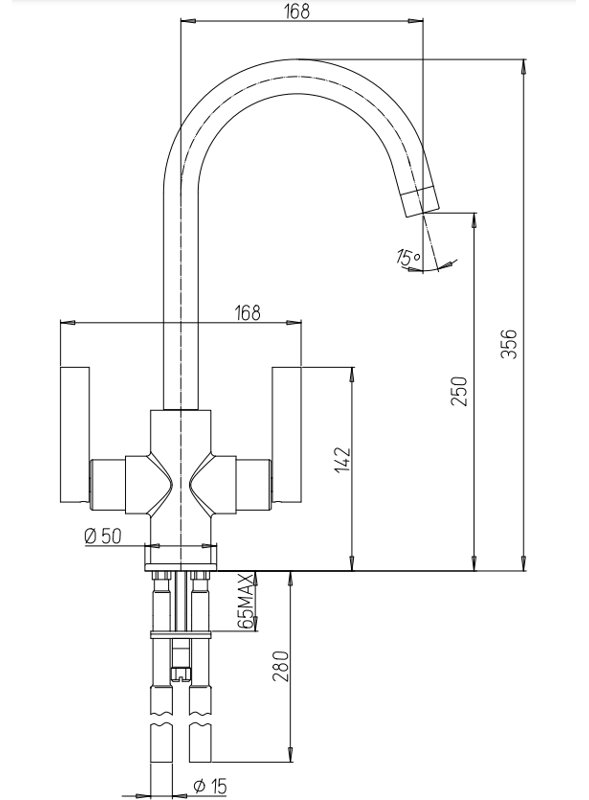 Piralla Cox Kitchen Faucet, Chrome