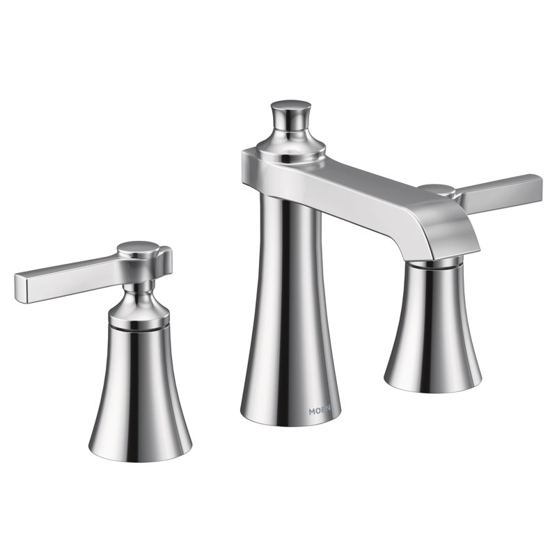 Moen Flara 2 Lever-Handle Widespread Bathroom Faucet Trim Kit, Valve Required, Chrome