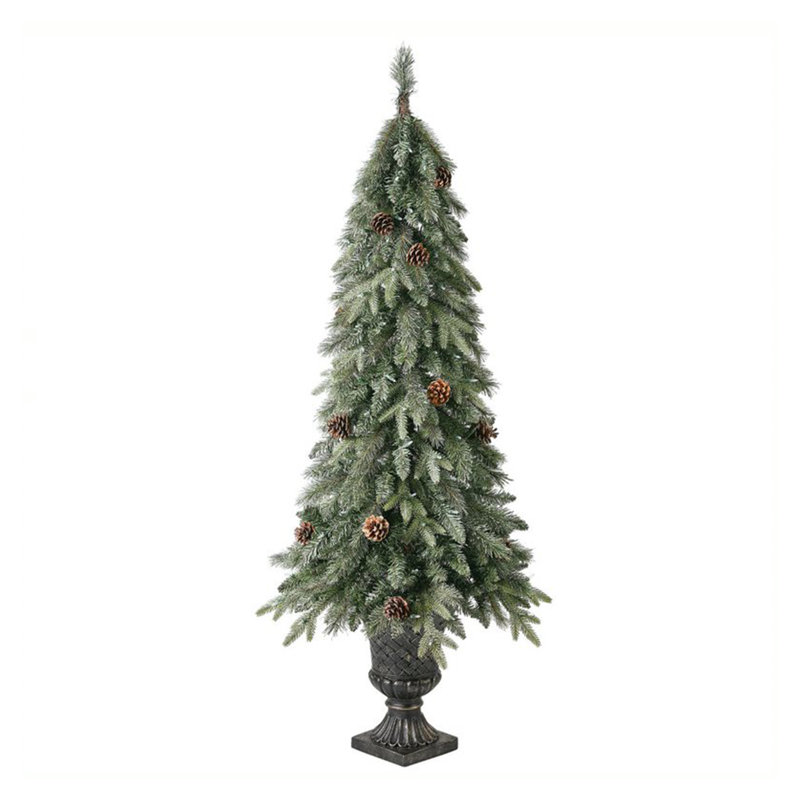 Arbre de Noël artificiel pin d'entrée 5 pi avec pommes de pin