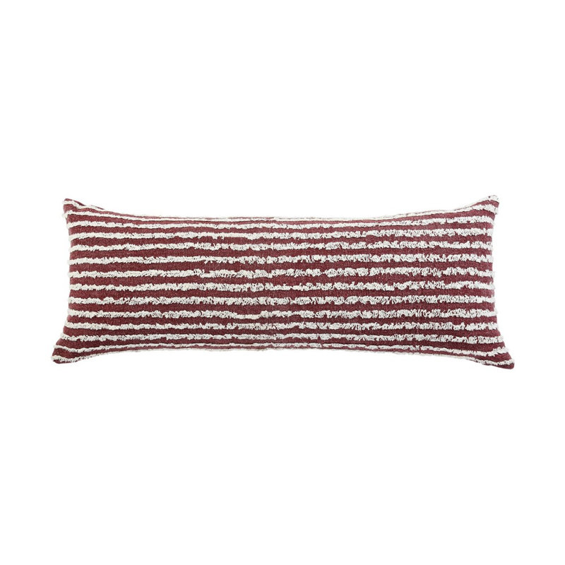 Housse de coussin rectangulaire en coton à rayures Club, Rouge rayé 3, Housse de coussin seulement - sans coussin