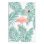 Flamant rose perché, feuilles de palmier tropicales, art mural sur toile par JJ Design House LLC