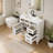 36 Inch Bathroom Vanity with Ceramic Sink Top, Solid Wood Frame, MDF & Poplar Cabinet, Flip Drawers, Adjustable Shelf, and Zinc Alloy Handles, Freestanding Storage Cabinet (Faucet Not Included)-135276465