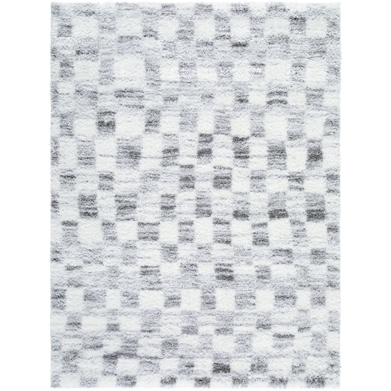 Cloudy Shag Rectangle Machine Woven Area Rug, Rectangle 6'7" x 9'