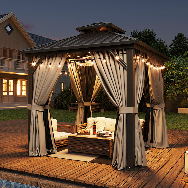 8 pi L 8 pi. D Pavillon de jardin avec double toit