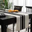 Chemin de table en toile de jute à rayures noires Country Farmhouse