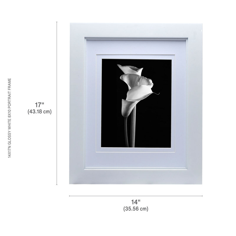 Mikasa Glossy Portrait Picture Frame, 8x10 Inch Photo, White, 11 x 14