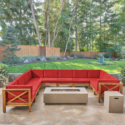 Heidi 10 - Person Modular Patio Conversation Set with Cushions