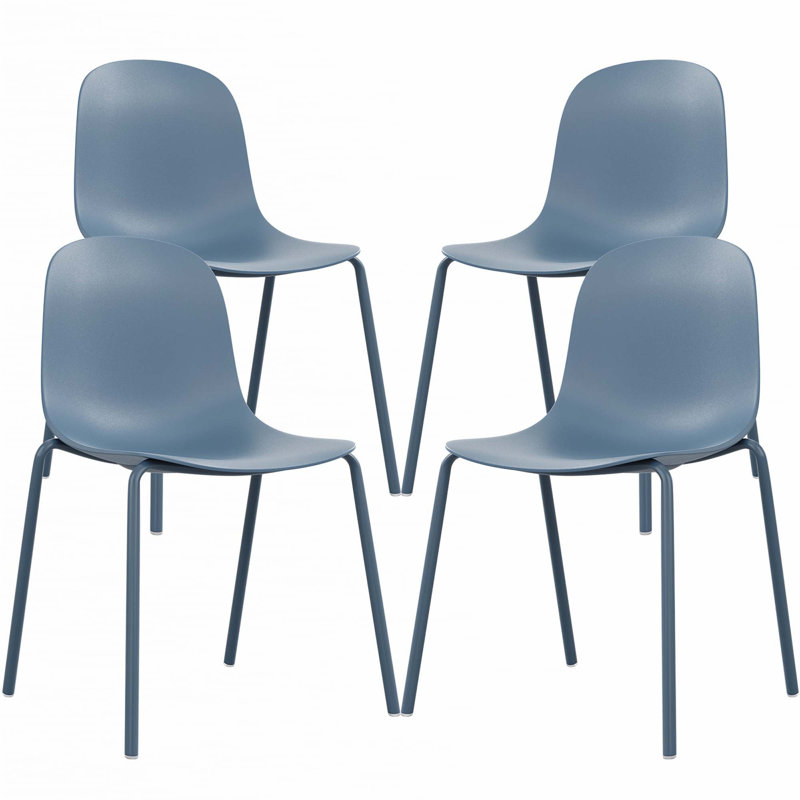 Plastic Stackable Dining Chair Set Of 4