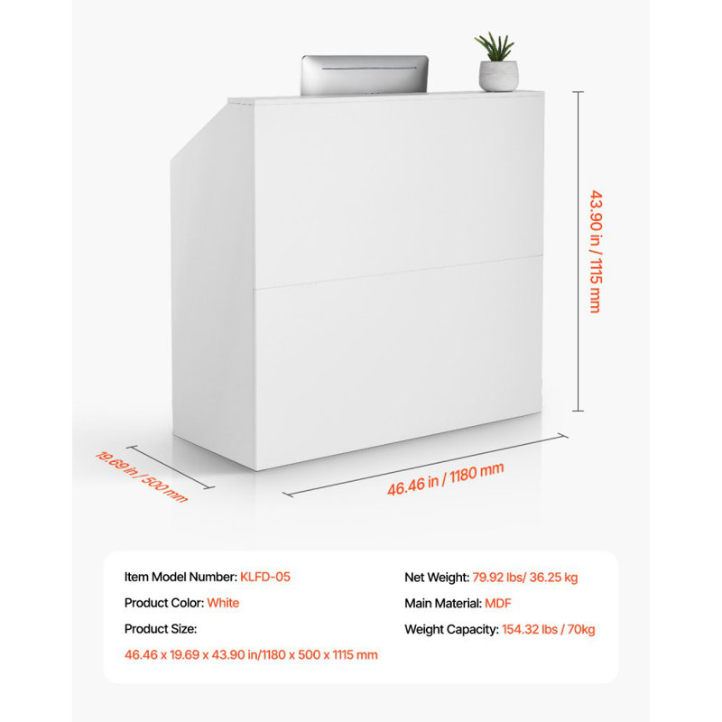 Rectangle Manufactured Wood Reception Desk